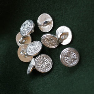 Hex Pewter Button 5/8" or 7/8" 10 PK