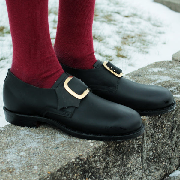 Mens black leather buckle shoes cheap