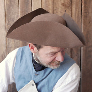 Brown Standard Wool Felt Civilian Tricorn
