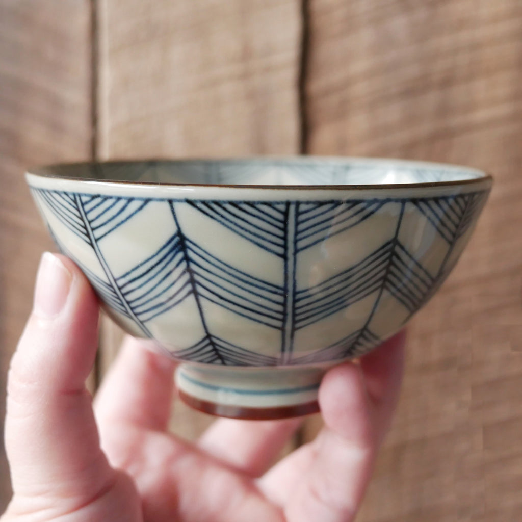 4-1/2" Striped Porcelain Bowl