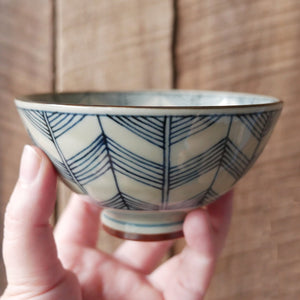 4-1/2" Striped Porcelain Bowl