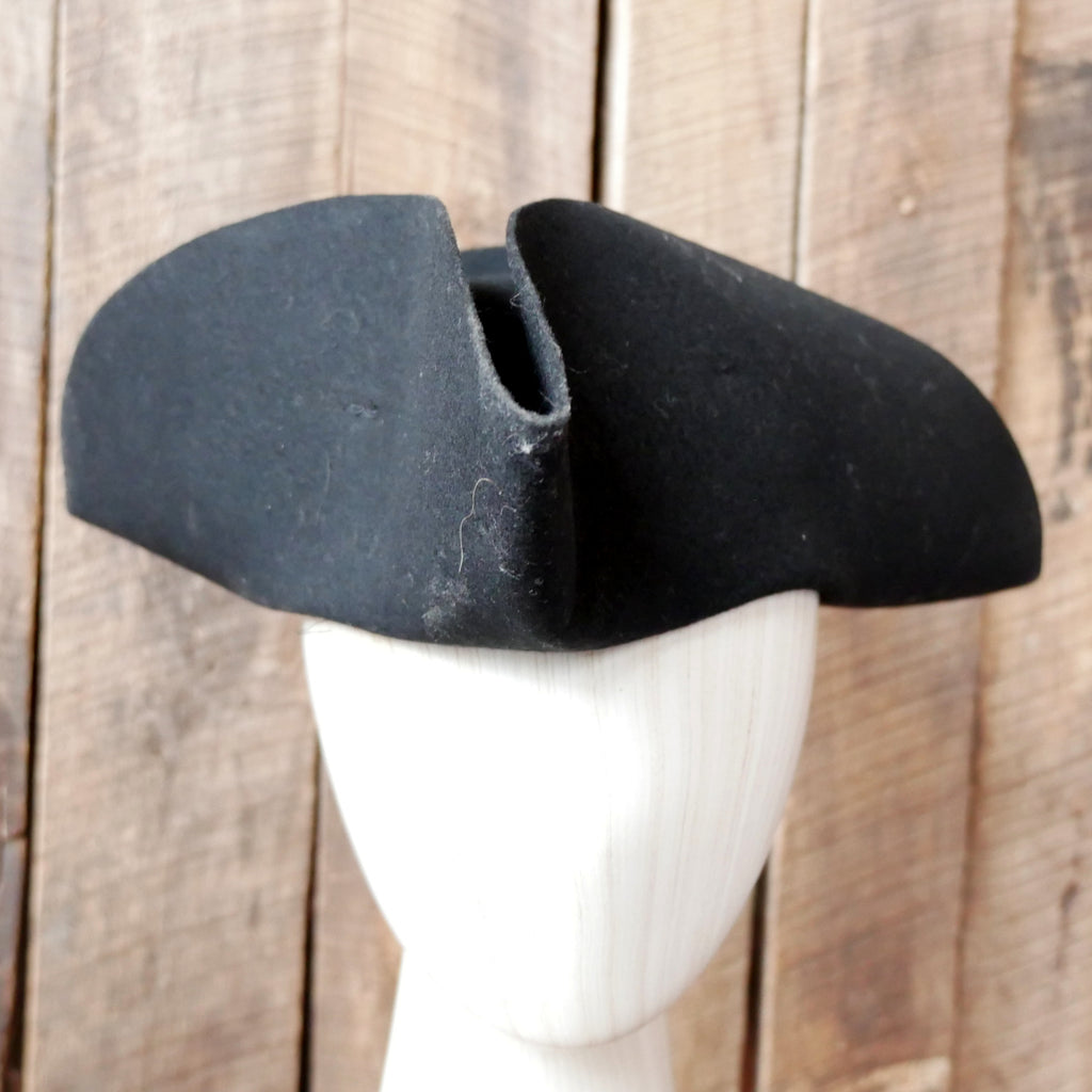 Crushed Black Civilian Tricorn - 22"