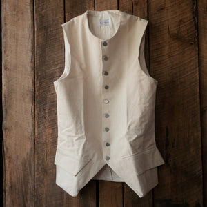 Off White Canvas Waistcoat in Small - Special Sizing