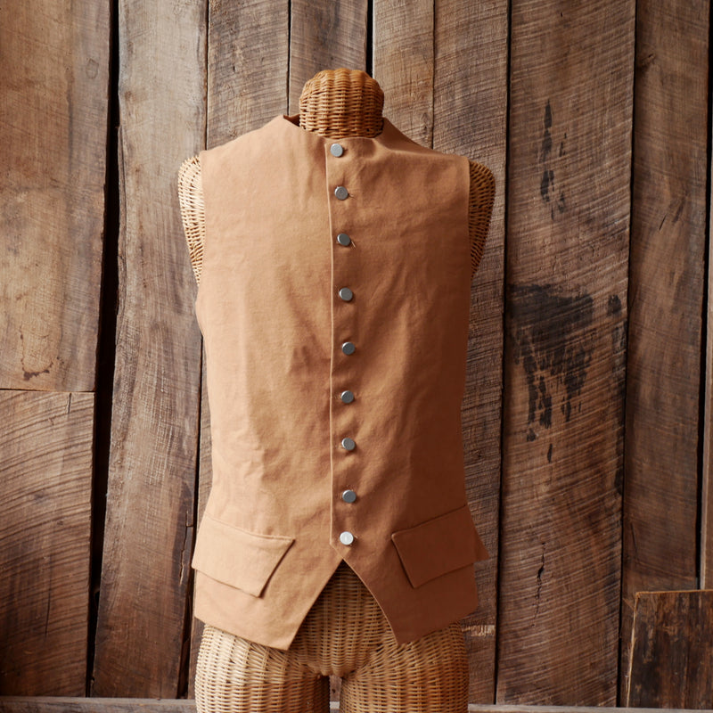 1770's Waistcoat in Nutmeg Canvas in Small-Second