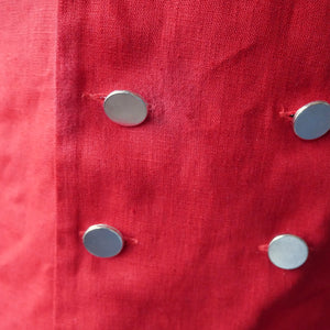 Crimson Red Linen Coat in size 48 - Second