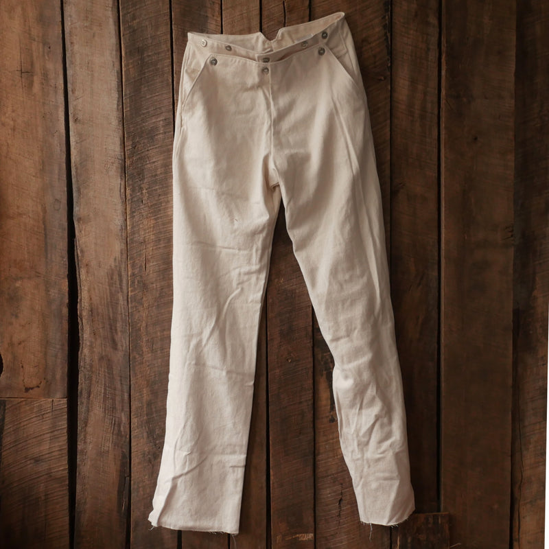 Off White Canvas 1820's Trousers-Second