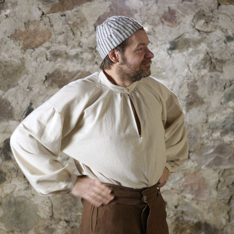 Banded Collar Shirt in Osnaburg – Townsends