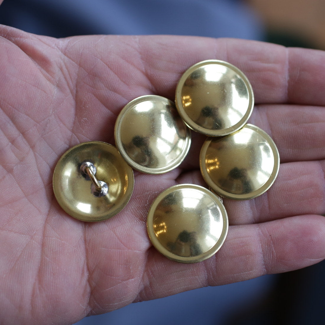 Flat Brass Buttons Small 5 Pack