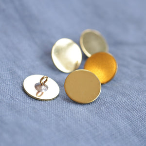 Flat Brass Buttons Small 5 Pack