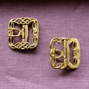 Ladies' Knotwork Shoe Buckles in Brass