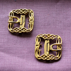 Ladies' Knotwork Shoe Buckles in Brass