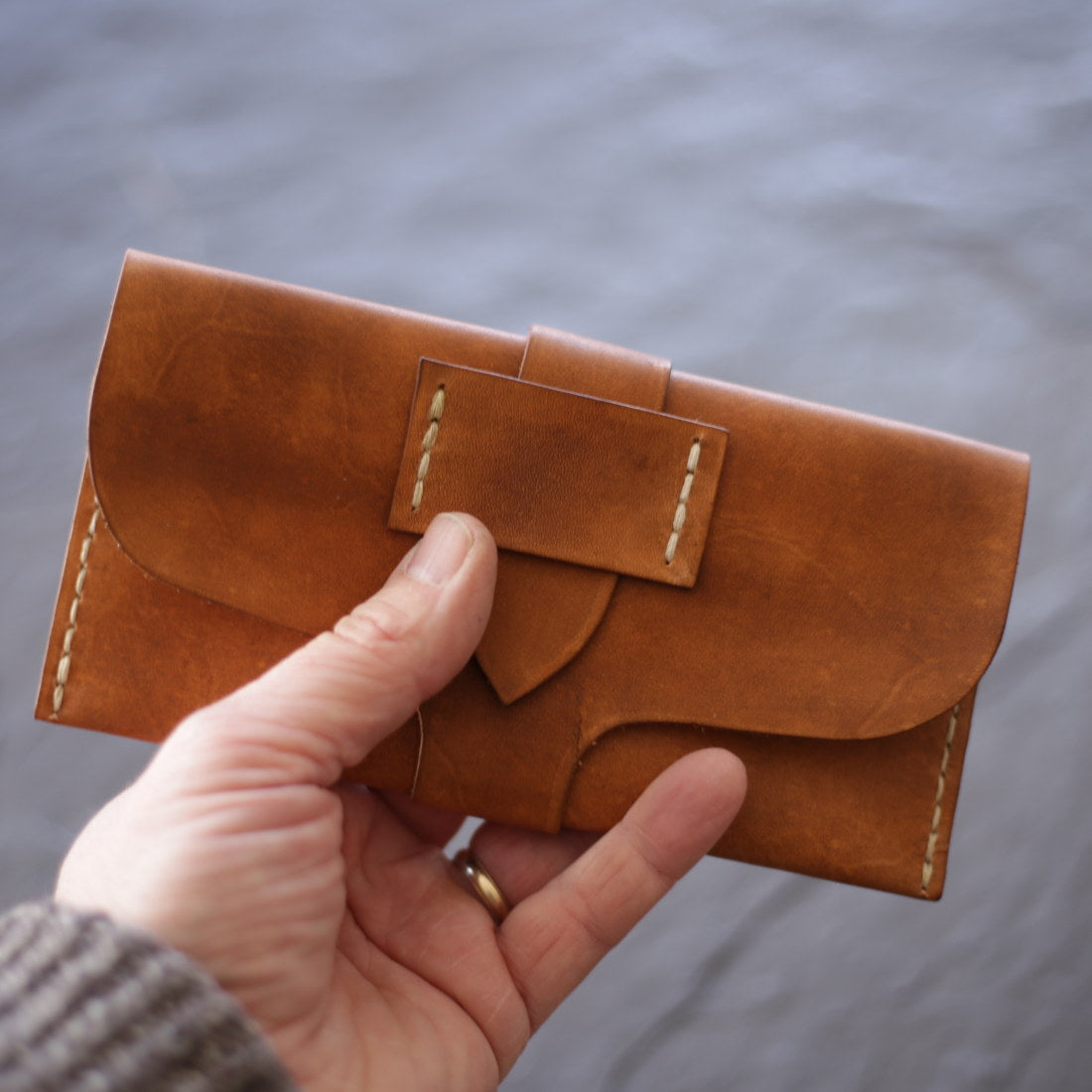 Matelassé leather wallet