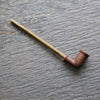 Plain Redware Pipe - Natural Reed Stem