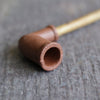 Plain Redware Pipe - Natural Reed Stem