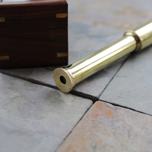 Brass Telescope in a Wooden Box