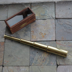 Brass Telescope in a Wooden Box