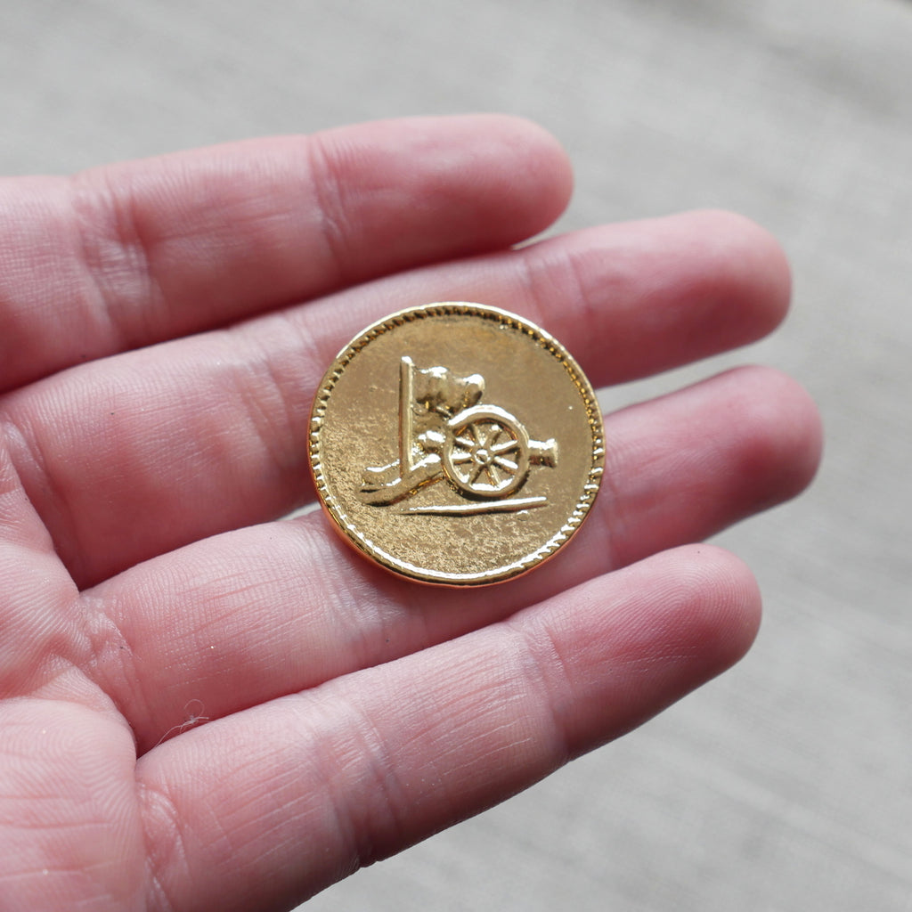 Gold Continental Artillery Button