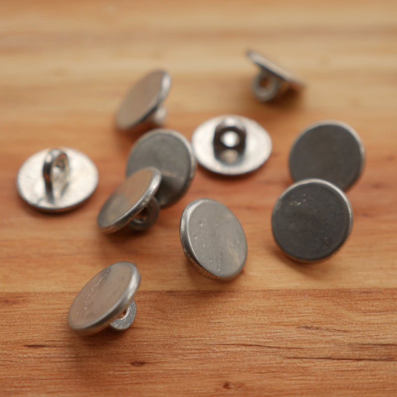 Plain Pewter Buttons Small Pack of 10