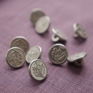 Thistle Button 3/4" or 5/8" Pack of Ten