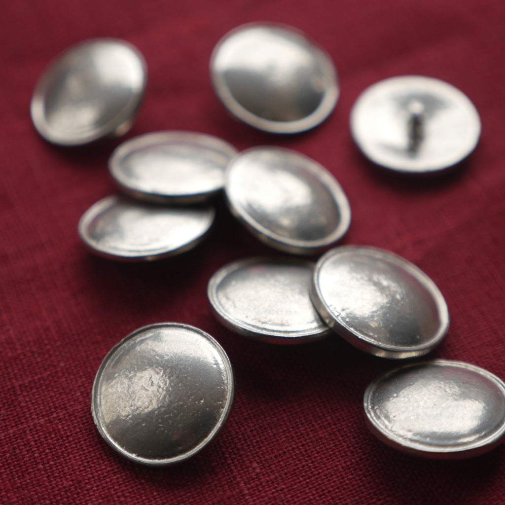 Domed Buttons with Lip  Large  Pack of Ten