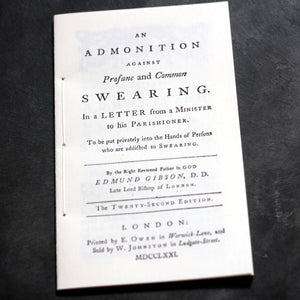 An Admonition Against Profane and Common Swearing
