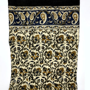 Block Printed Cotton Cravat - Black Border