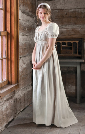 19th Century Empire Dress in Solid Cotton Townsends 19th Century Empire Dress in Solid Cotton Townsends