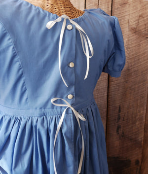 19th Century Empire Dress in Solid Cotton 19th Century Empire Dress in Solid Cotton