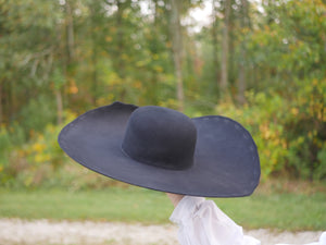 Black Heavy Wool Felt Hat Blank (Unlined)