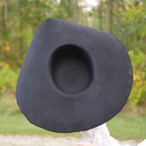 Black Heavy Wool Felt Hat Blank (Unlined)