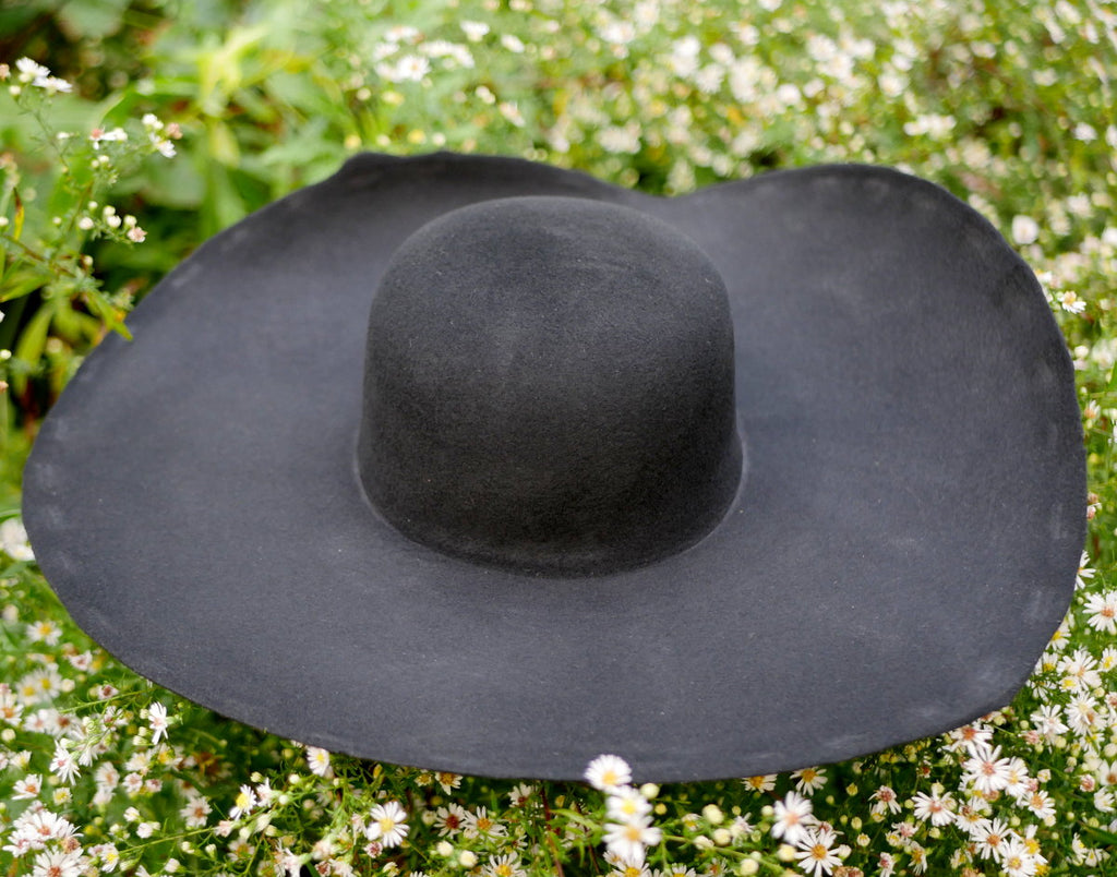 Black Heavy Wool Felt Hat Blank (Lined)