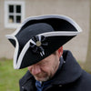 Black Heavy Wool Felt Tricorn