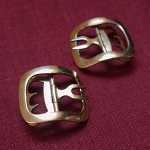 Ladies' Plain Shoe Buckles in Brass