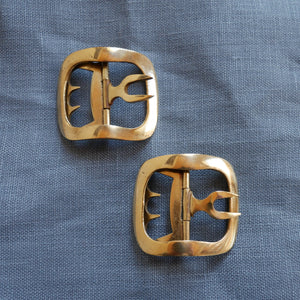 Ladies' Plain Shoe Buckles in Brass