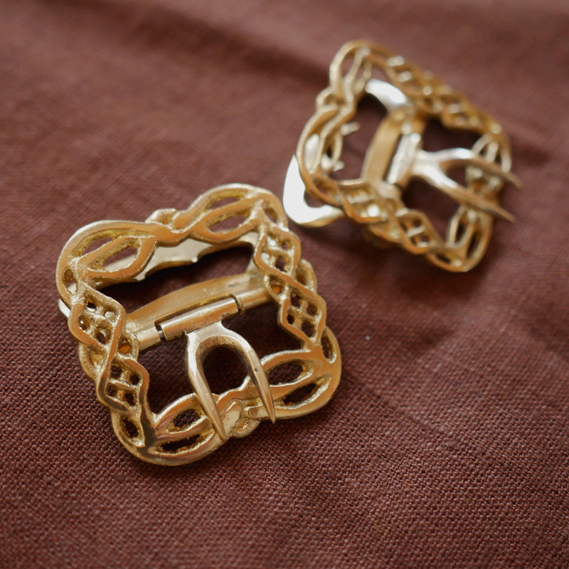 Ladies' Knotwork Shoe Buckles in Brass