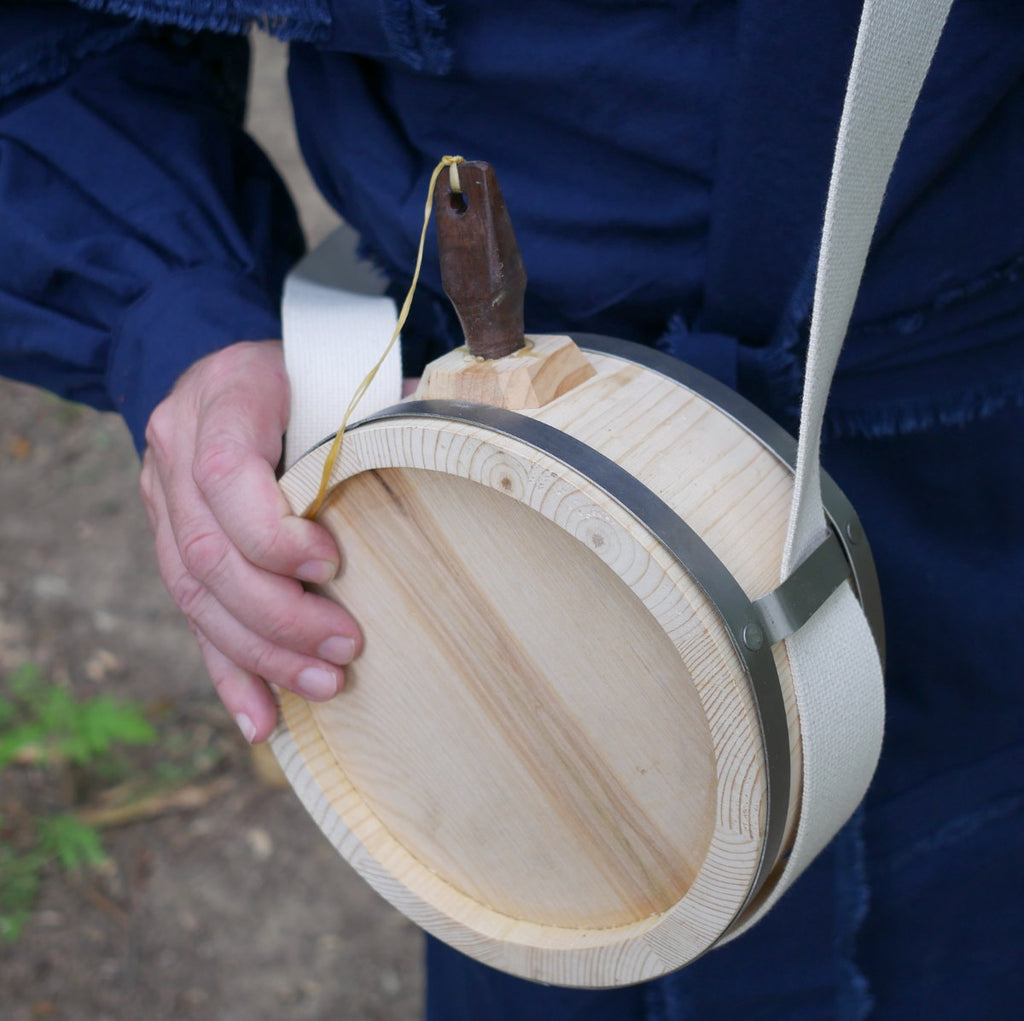Metal Banded Wooden Canteen