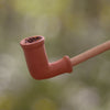 Nat. Reed Stem Pipe - Redware Plain  P-504R