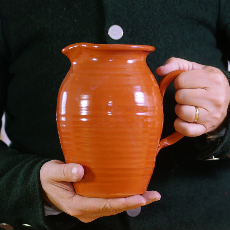 Clear Glazed Redware Pitcher P-4163