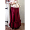 Flounced Drawstring Cotton Skirt - Solid Color