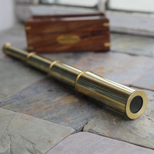 Brass Telescope in a Wooden Box