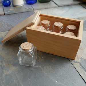 Large Wooden Box with Bottles