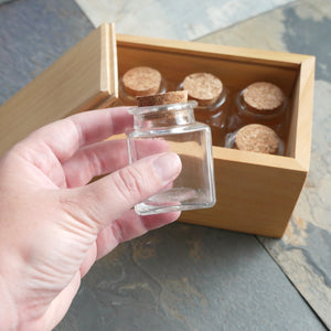 Large Wooden Box with Bottles