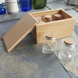 Large Wooden Box with Bottles
