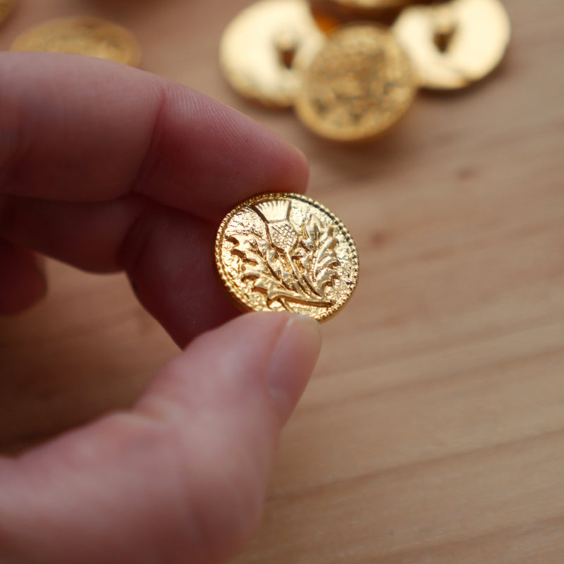 Gold-Plated 3/4 Thistle Buttons