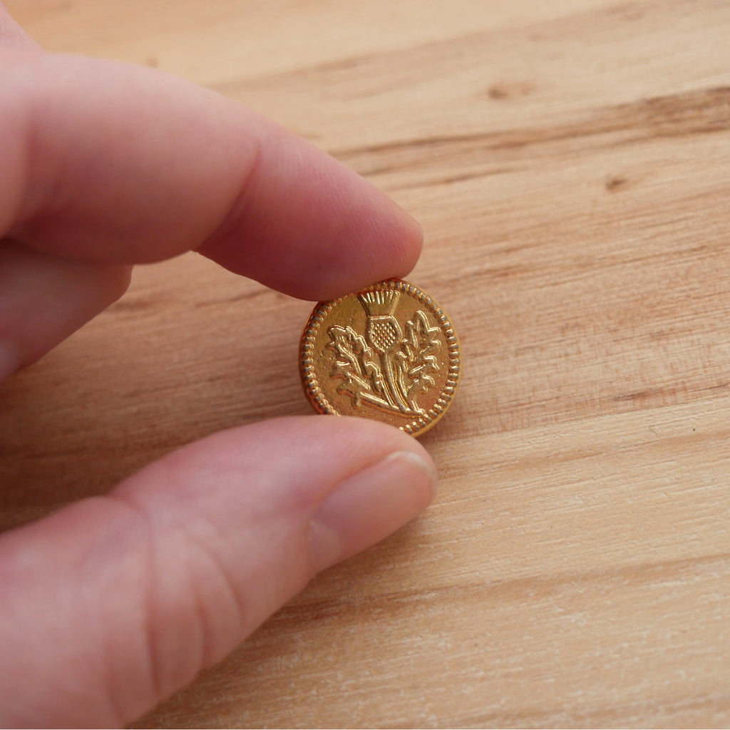 Gold-Plated 5/8 Thistle Buttons