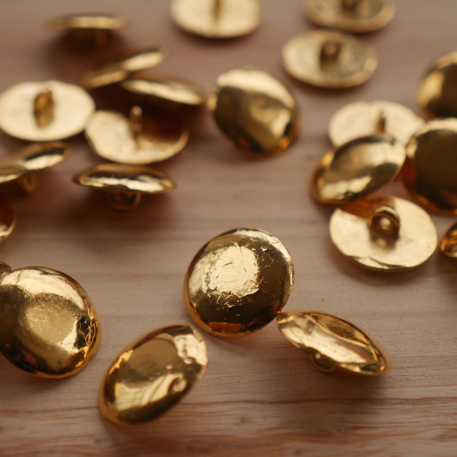 GOLD MILITARY BUTTONS METAL DOMED