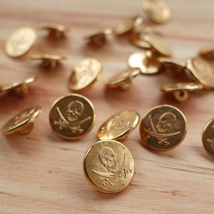 Gold-Plated Flawed 7/8 Pirate Buttons