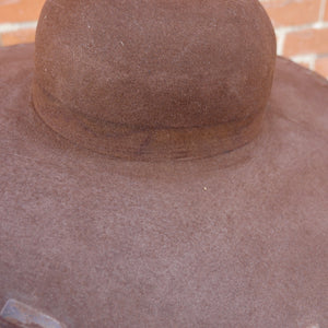 In Stock Brown Fur Felt Hat Blank - 7-1/4 - Lined